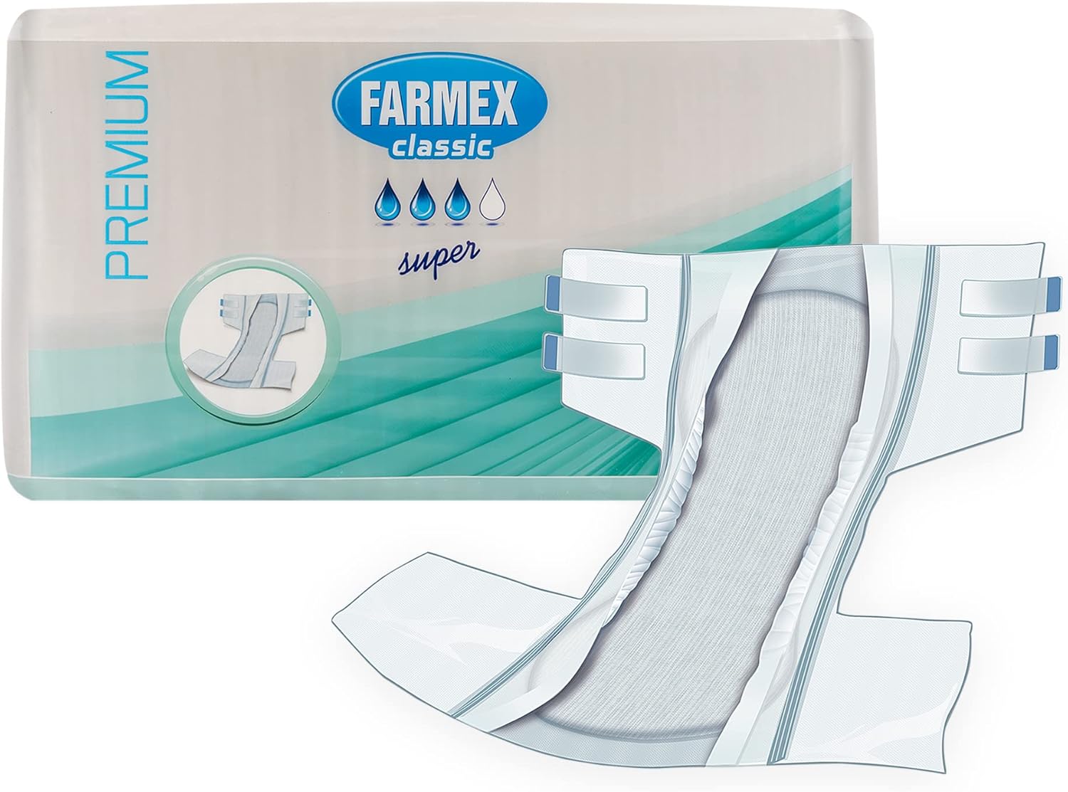 Підгузки для дорослих FARMEX Premium Classic SUPER - розмір M